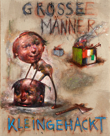 Zoppe Voskuhl, "Große Männer kleingehackt" /  100 cm x 80 cm